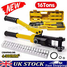 16 Ton 15Dies Hydraulic Crimper Wire Battery Cable Lug Terminal Crimping Tool UK
