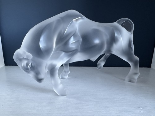 Lalique bull crystal glass - crystal,
