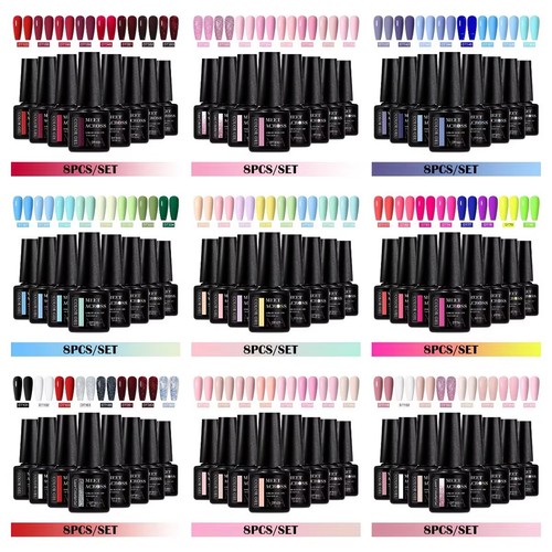 8pc nail gel polish - polish, uv