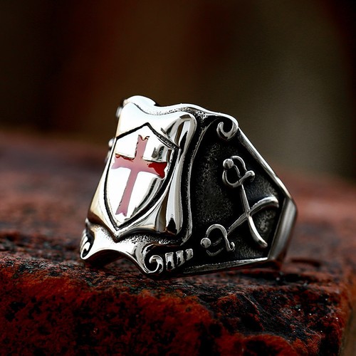Knights templar red - cross, ring