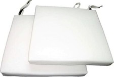 2 White Faux Leather Square