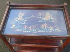 Antique Chinoiserie tea trolley, servng bufffet, unusual 1920s piece