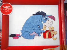 DISNEY'S EEYORE OPENING A CHRISTMAS PRESENT. CROSS STITCH CHART. FOR CHARITY ?