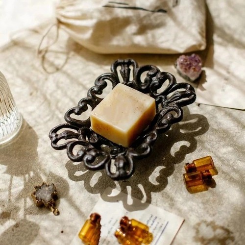 Vintage cast iron soap holder - vintage,