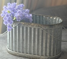 Galvanized Oval Metal Planter