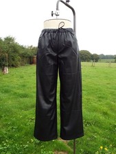 BERSHKA Black Faux Leather Tie Waist Wide Leg Trousers Small BNWT RRP £27.99