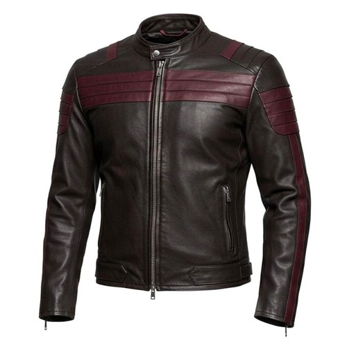 Men brown leather jacket - men's,