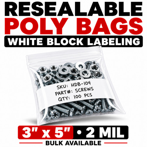 3x5 clear poly bags - bags, zip