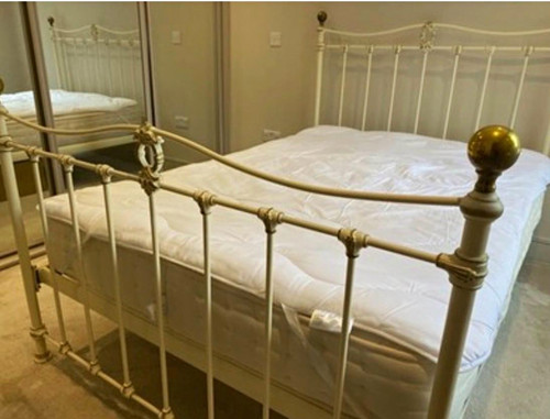 Metal double bed frame shabby - metal,