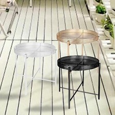 Iron Outdoor Side Table Waterproof Flower Pot Stand for Balcony Garden Patio