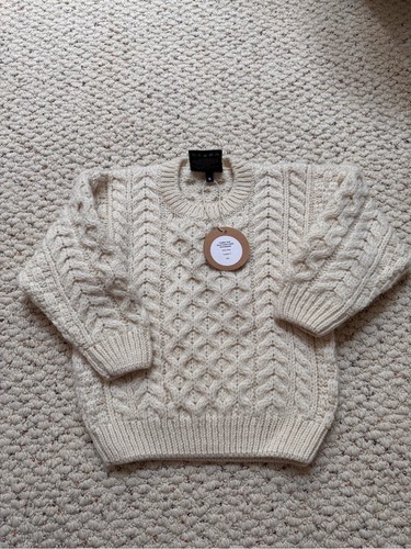Toddler aran wool cream cable - toddler,