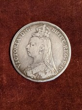 Victoria, Crown, 1892. Jubilee Head Silver Coin. 27g High Grade.