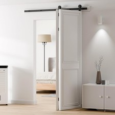 101CM/3.3FT Bi-Folding Sliding Barn Door Hardware Kit Heavy Duty for 2 Doors