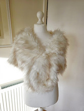 White WomensFaux Fur Shawls and Wraps 1920s Bride Wedding Fur Scarf Bridal Fur 