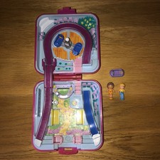 Vintage Polly Pocket Pollyworld Funfair 1989 Ride Car & 2 Figures Bluebird Toys