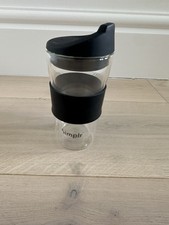 Simplr Double Walled Glass Reusable Coffee Cup circa 350 ml hot cool BPA Free