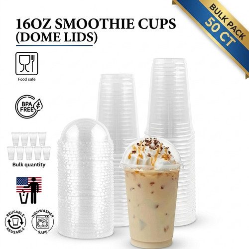 Reusable clear pet smoothie - reusable,