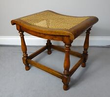 Antique Victorian Bergere and Oak Footstool Excellent