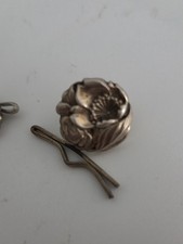 5 Sterling Silver Art Noveau Floral Buttons