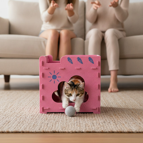 Indoor felt cat - felt, for