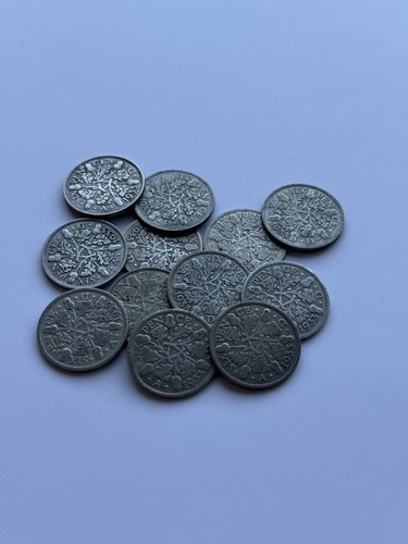 1933 sixpence silver - silver, coin