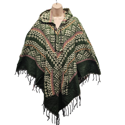 Geometric print hooded acrylic - geometric,