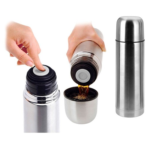Stainless steel flask thermos - stainless,