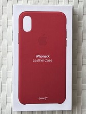 Genuine Apple iPhone X Leather Case In RED   **RARE**