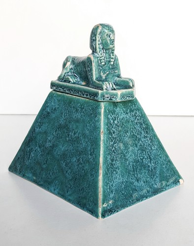 Art deco ceramic sphinx - art,