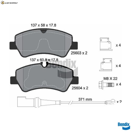 Brake pad set - set,