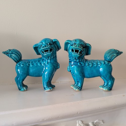 Pair vintage chinese - pair, turquoise