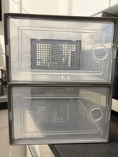 6 X Shoe Storage Boxes - Clear Transparent Shoe Organizer (grey)