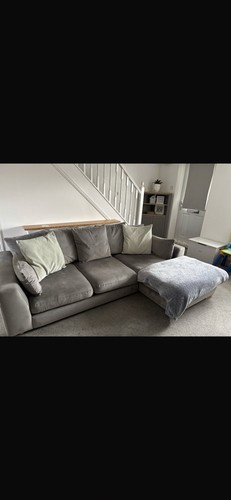 Grey velvet chaise end - grey,