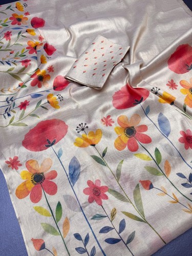 Handloom linen tissue silk - handloom,