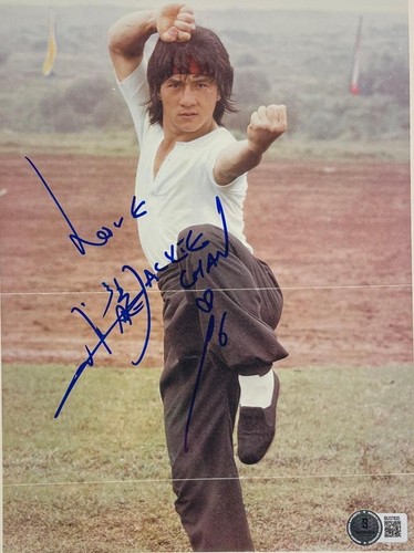 Jackie chan signed 8 - 10", x