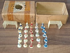 Vintage Waddington's Table Soccer Football Game Figures Goals + Old Postage Box