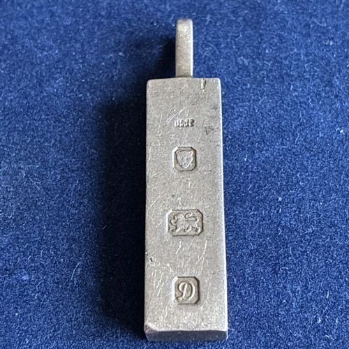 Sterling silver ingot pendant - sterling,