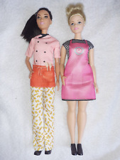 Barbie Dolls Bundle Set - Curvy Cafe Waitress & Asian Chef