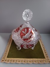 Hofbauer Red Bird Vase Bowl Bonboniere