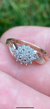 9ct gold 0.33carat natural diamond cluster ring