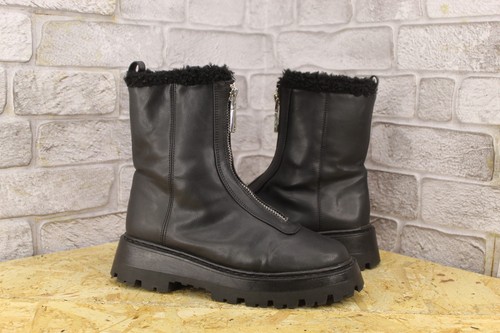 Black faux leather fleece - black,