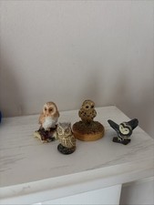 4 mini Owl Figurines
