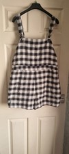 Shein Curve Checked Short Dungarees Size 3xl Uk 22 Bnwot