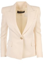 BALMAIN CREAM WOOL BLAZER FR