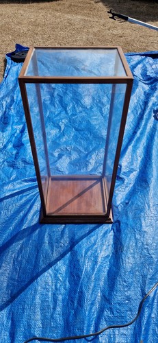 Vintage glass and wood - glass,