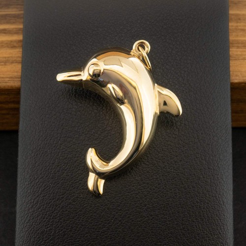 9ct yellow gold dolphin - (so4),