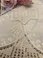 2 Vintage Crochet Lace Hand Embroidered Doilies/Table Mats + 1919 Crochet Piece