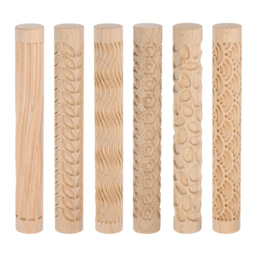 6pcs wood clay roller 15cm - 6pcs,