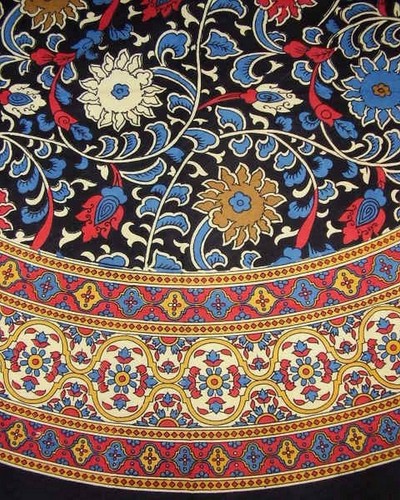 Sunflower print round - print,