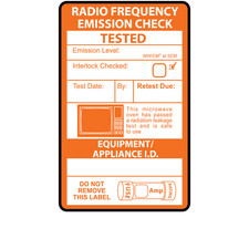 Microwave Emission Test Labels